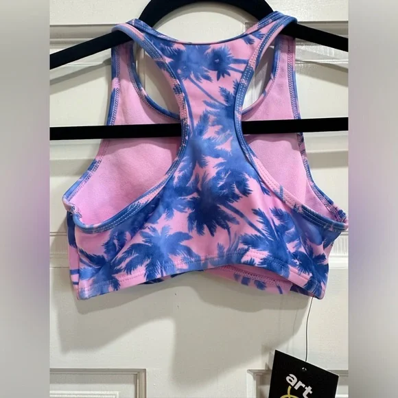 Girls' Sandy Daze Palm Printed Bikini Top - art class S 6/7 - Picture 2 of 4